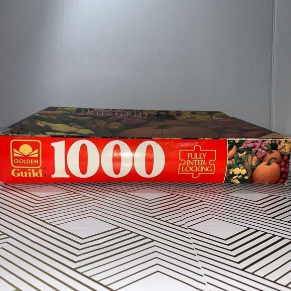 Vintage Golden 1000 Pieces Jigsaw‎ Puzzle 21.5" x 27.5" Fall Pumpkin Gourds New - Picture 3 of 3